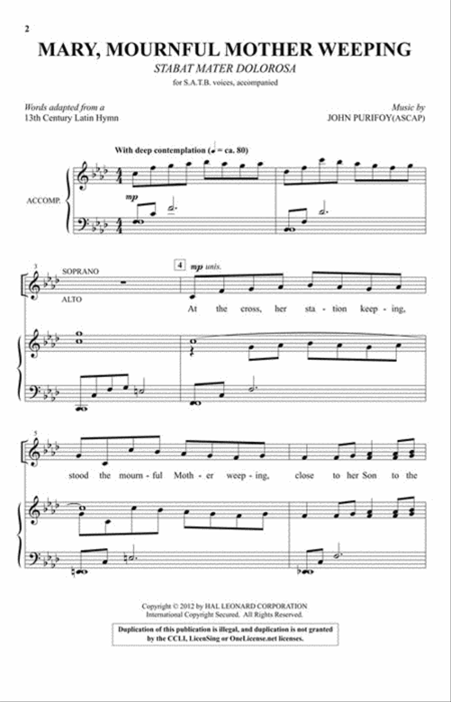 Mary, Mournful Mother Weeping 4-Part scores gallery preview page 2