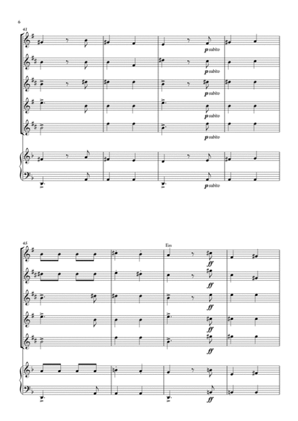 Habanera - Carmen - Georges Bizet, for Saxofone Quintet with piano and chords in a easy version. image number null
