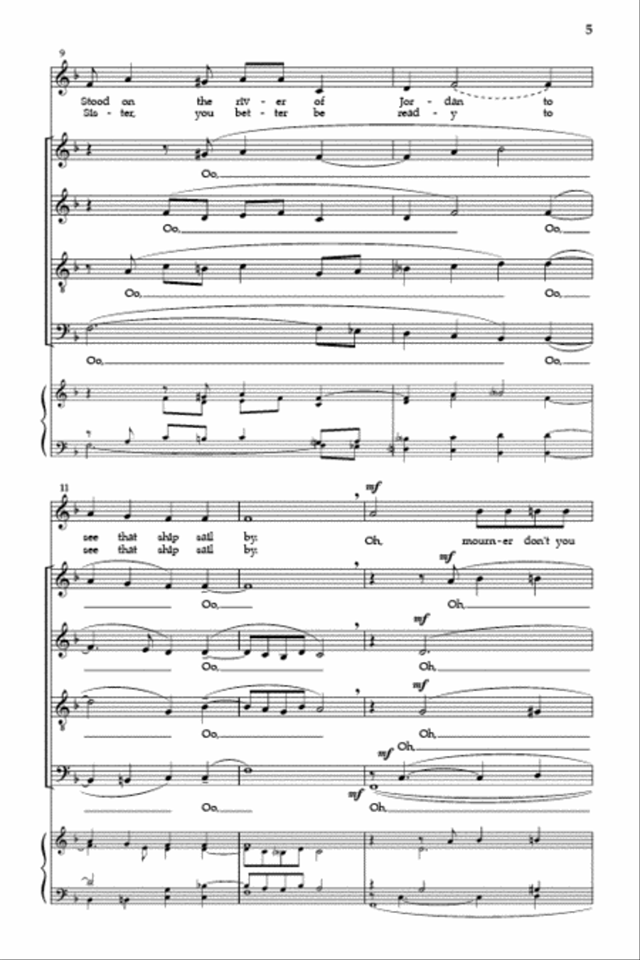 I Stood on the River of Jordan Divisi scores gallery preview page 4