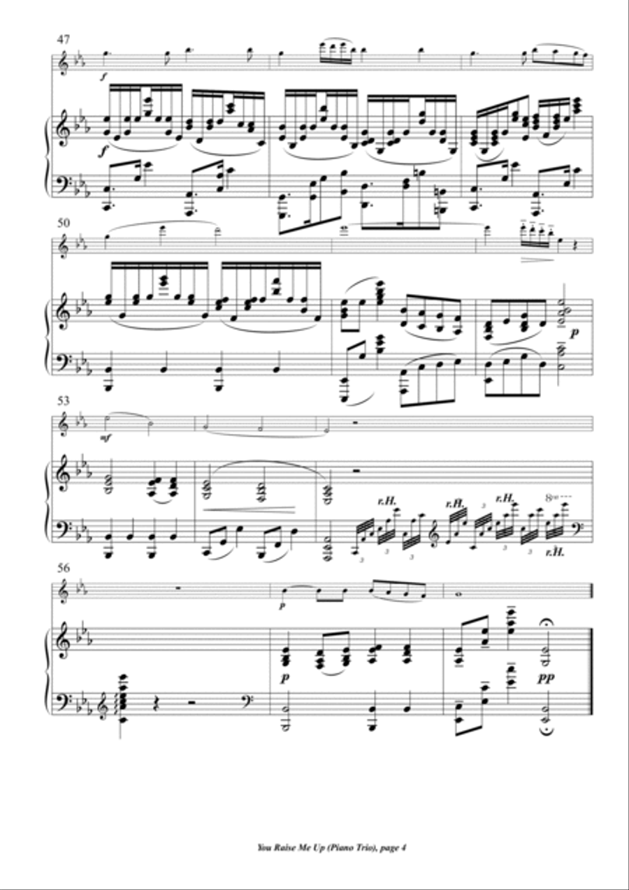 You Raise Me Up Piano Trio scores gallery preview page 4