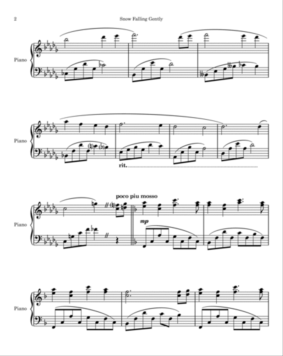 Snow Falling Gently Piano Solo scores gallery preview page 2