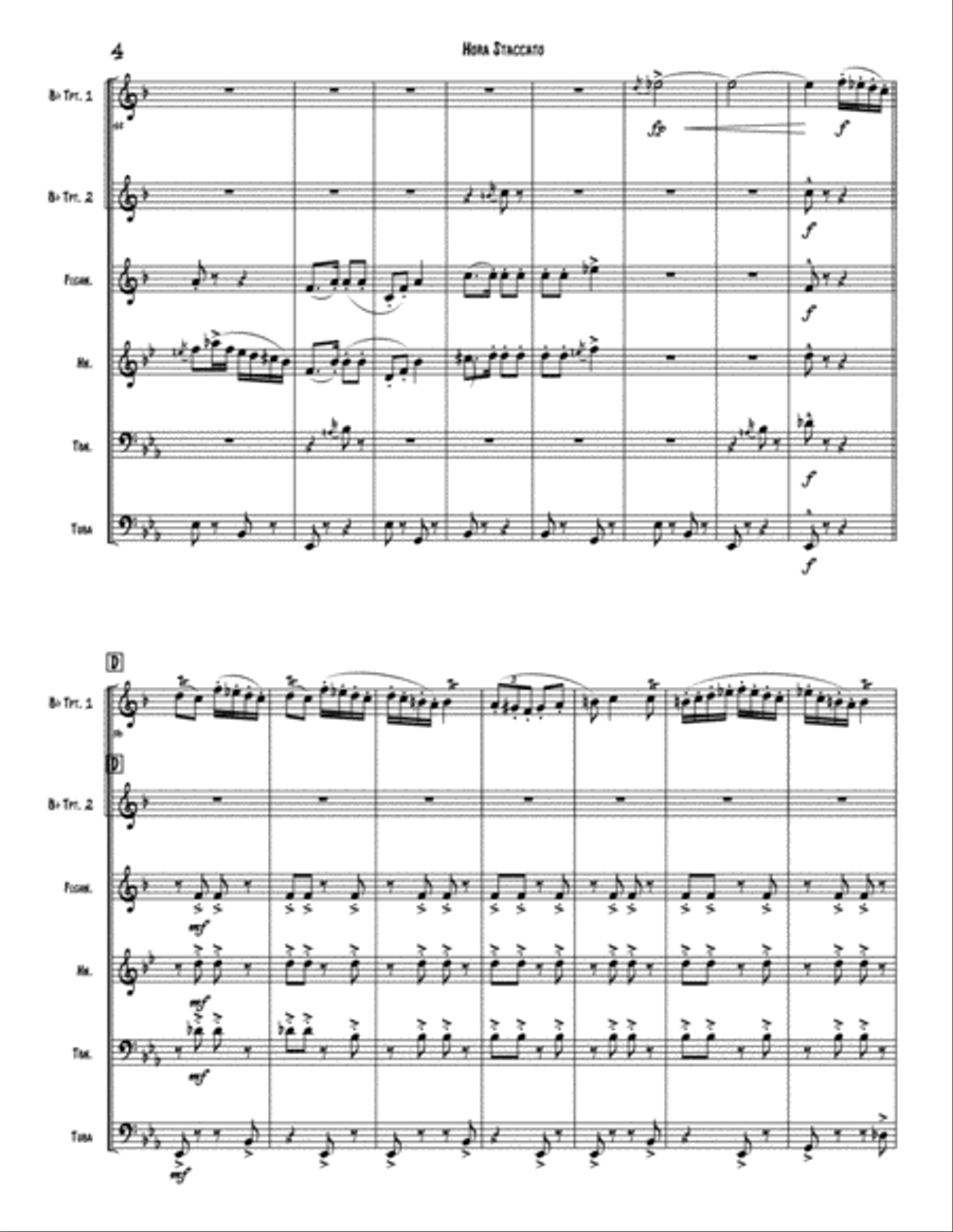 Hora Staccato Hora Staccato Brass Ensemble scores gallery preview page 4