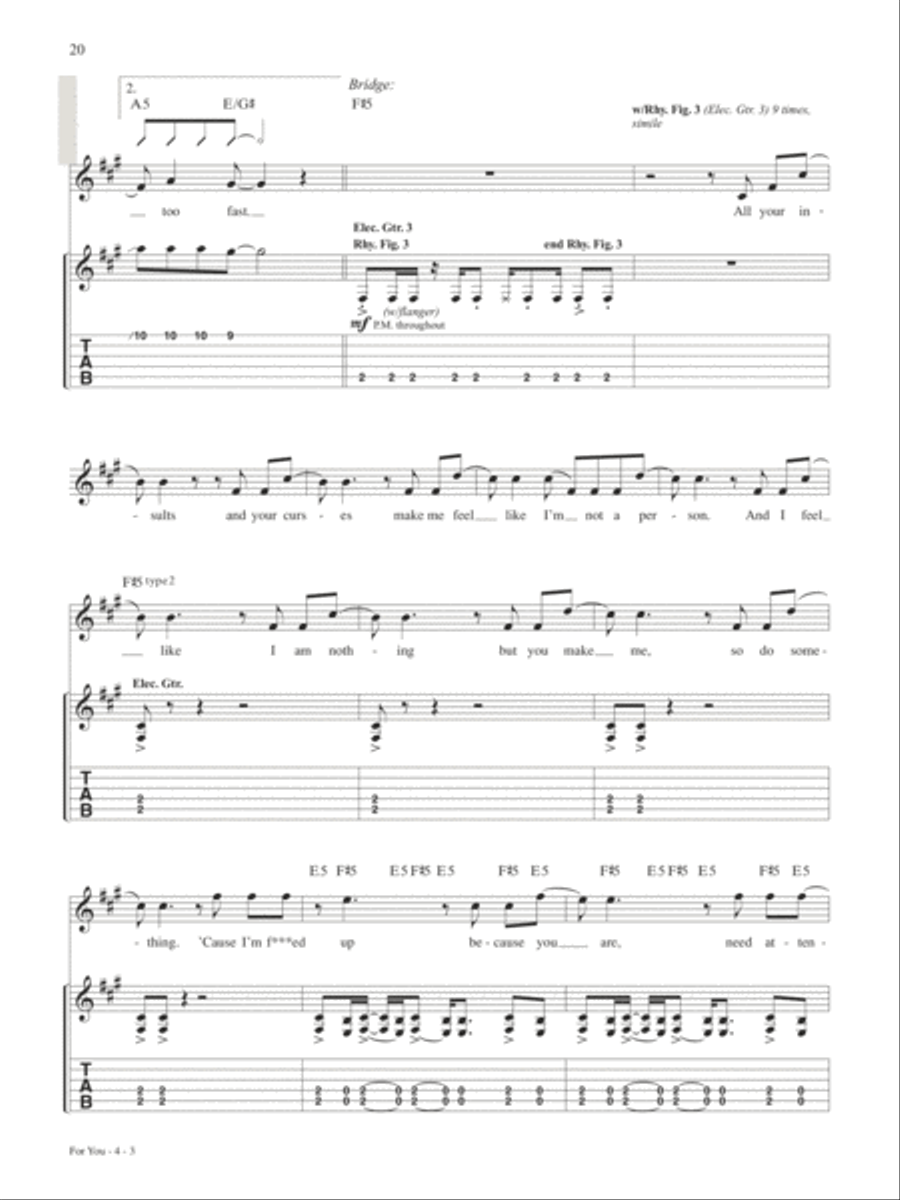 For You For You Guitar Tablature scores gallery preview page 3