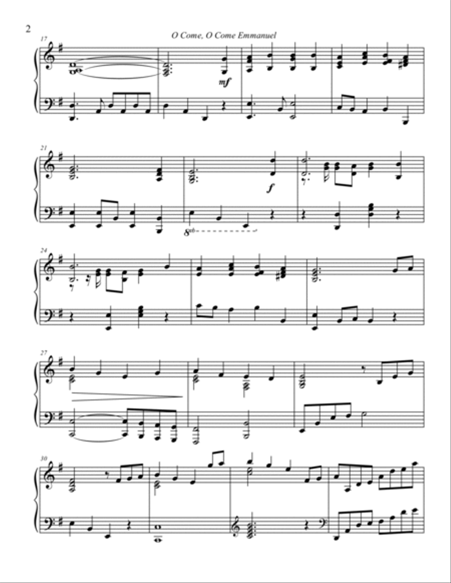 O Come O Come Emmaneul Piano Solo scores gallery preview page 2