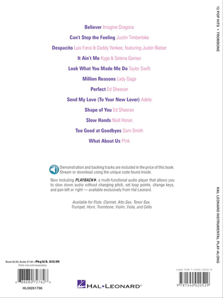 12 Pop Hits Trombone Solo scores gallery preview page 4