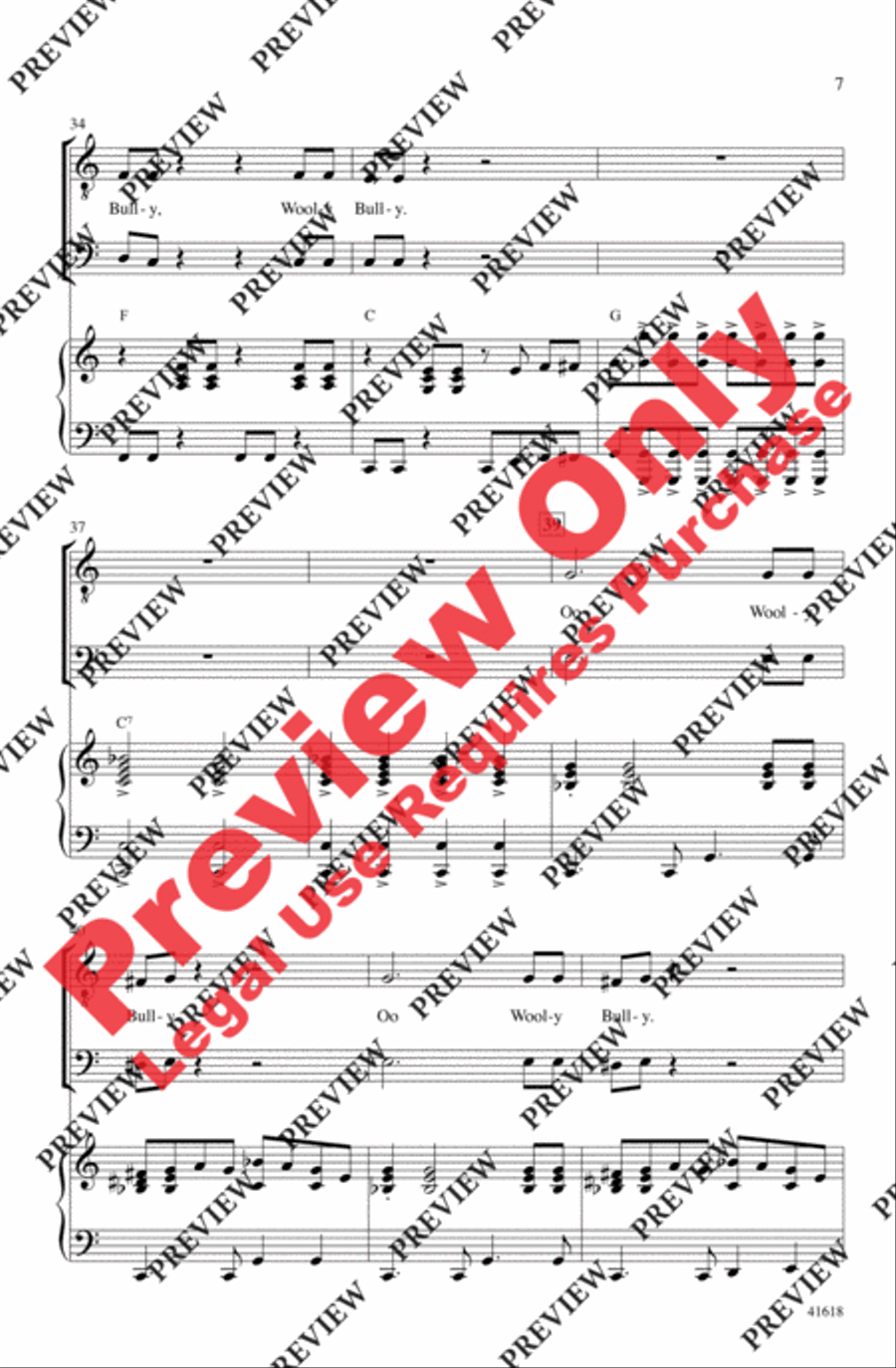 Wooly Bully Men's Choir scores gallery preview page 6