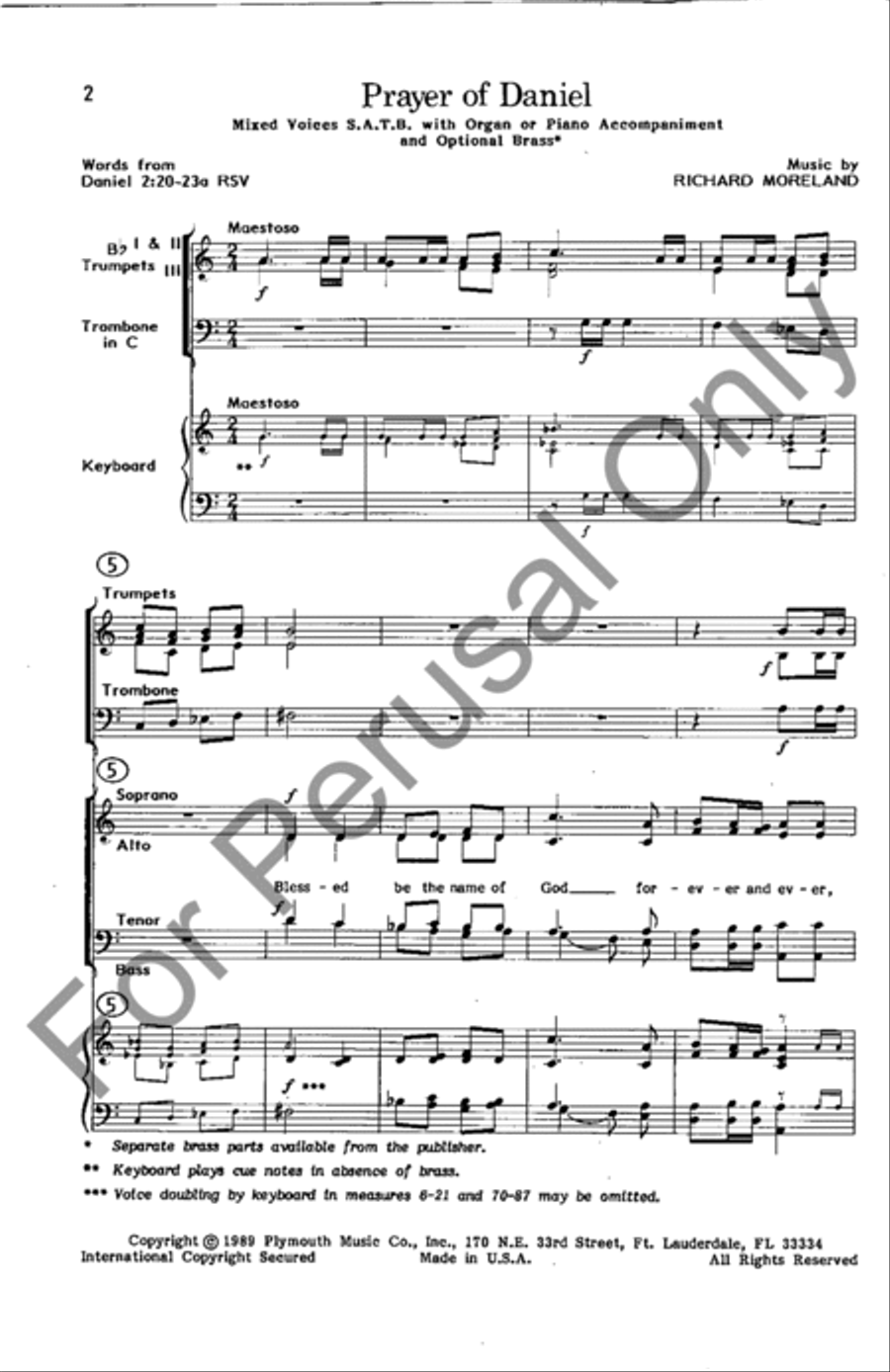 Prayer Of Daniel 4-Part scores gallery preview page 2