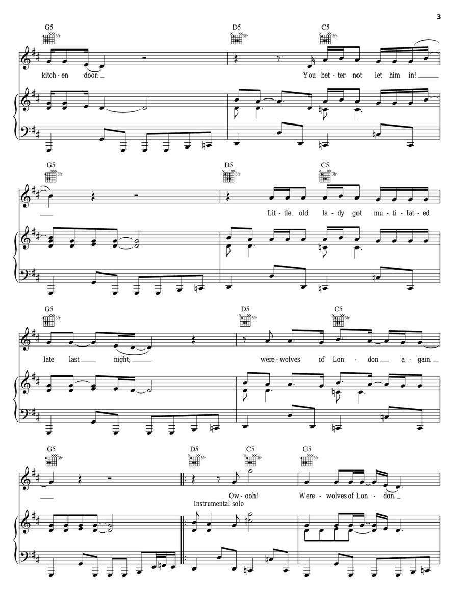 Werewolves Of London Acoustic Guitar scores gallery preview page 3