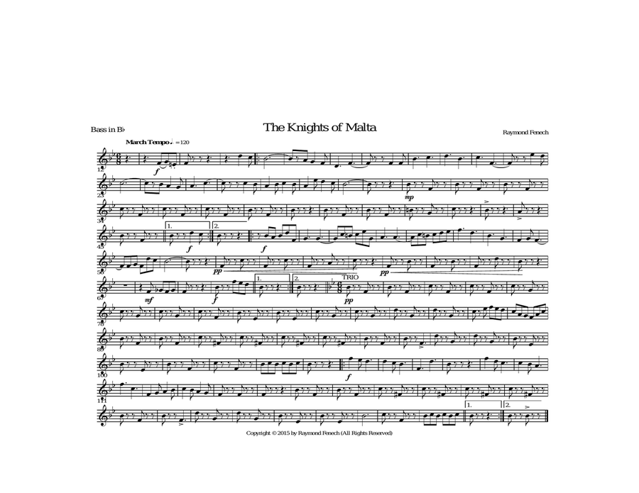 The Knights of Malta (Military March - Brass Band) Brass Band scores gallery preview page 3