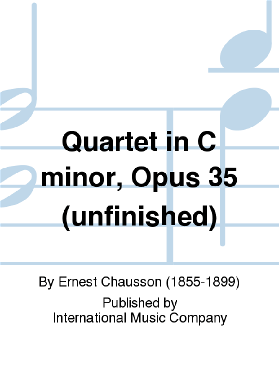 Quartet In C Minor, Opus 35 (Unfinished) String Quartet scores gallery preview page 1