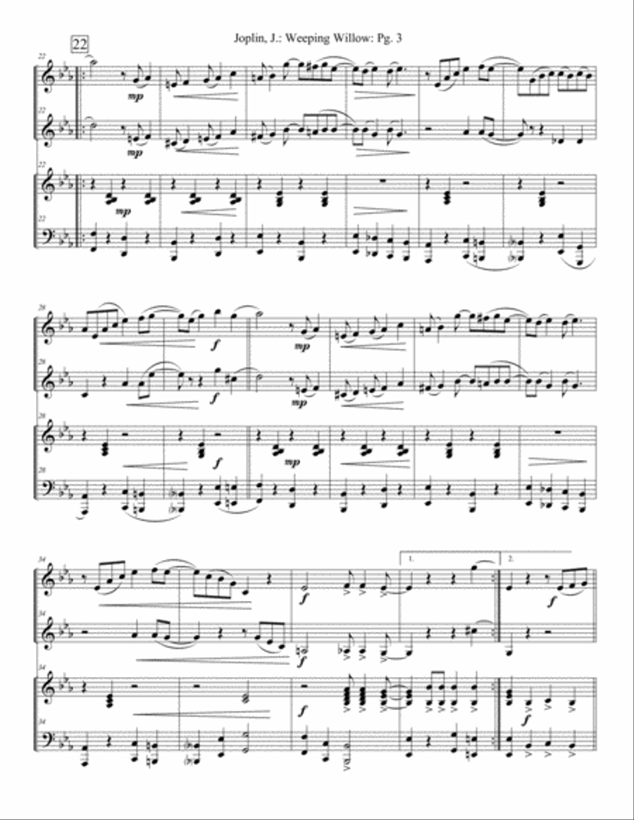 Weeping Willow - A Ragtime Two Step Brass Ensemble scores gallery preview page 3