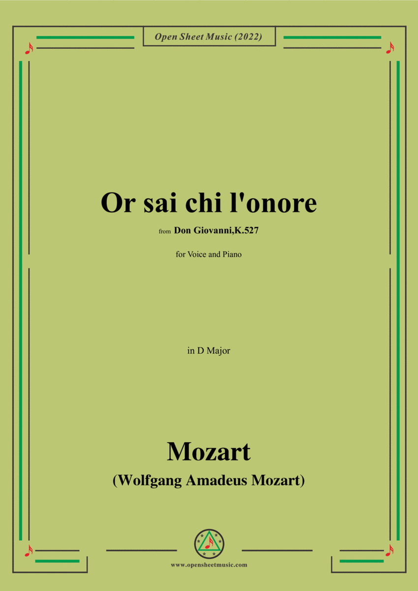 Mozart-Or sai chi l'onore(Aria),in D Major