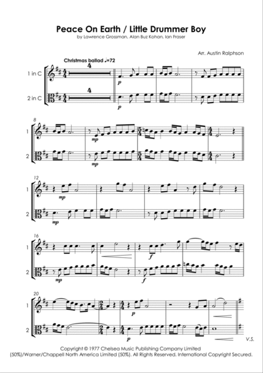 Peace On Earth String Duet scores gallery preview page 5