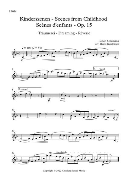 Träumerei - Dreaming - Rêverie from "Scenes from Childhood", Op. 15 image number null