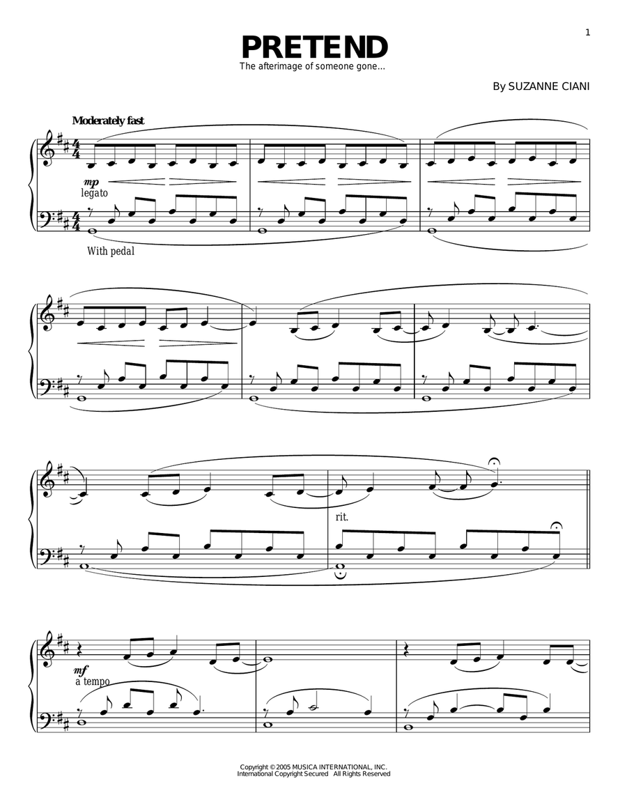 Pretend Piano Solo scores gallery preview page 1