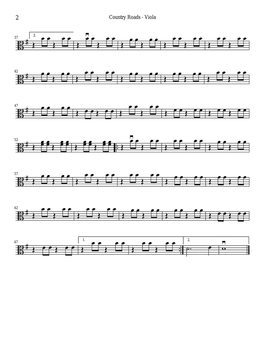 Take Me Home, Country Roads String Quartet scores gallery preview page 6