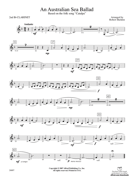 An Australian Sea Ballad: 2nd B-flat Clarinet