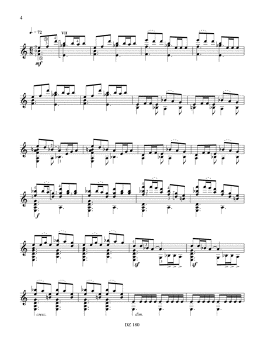 Trois chansons et danses Classical Guitar scores gallery preview page 4
