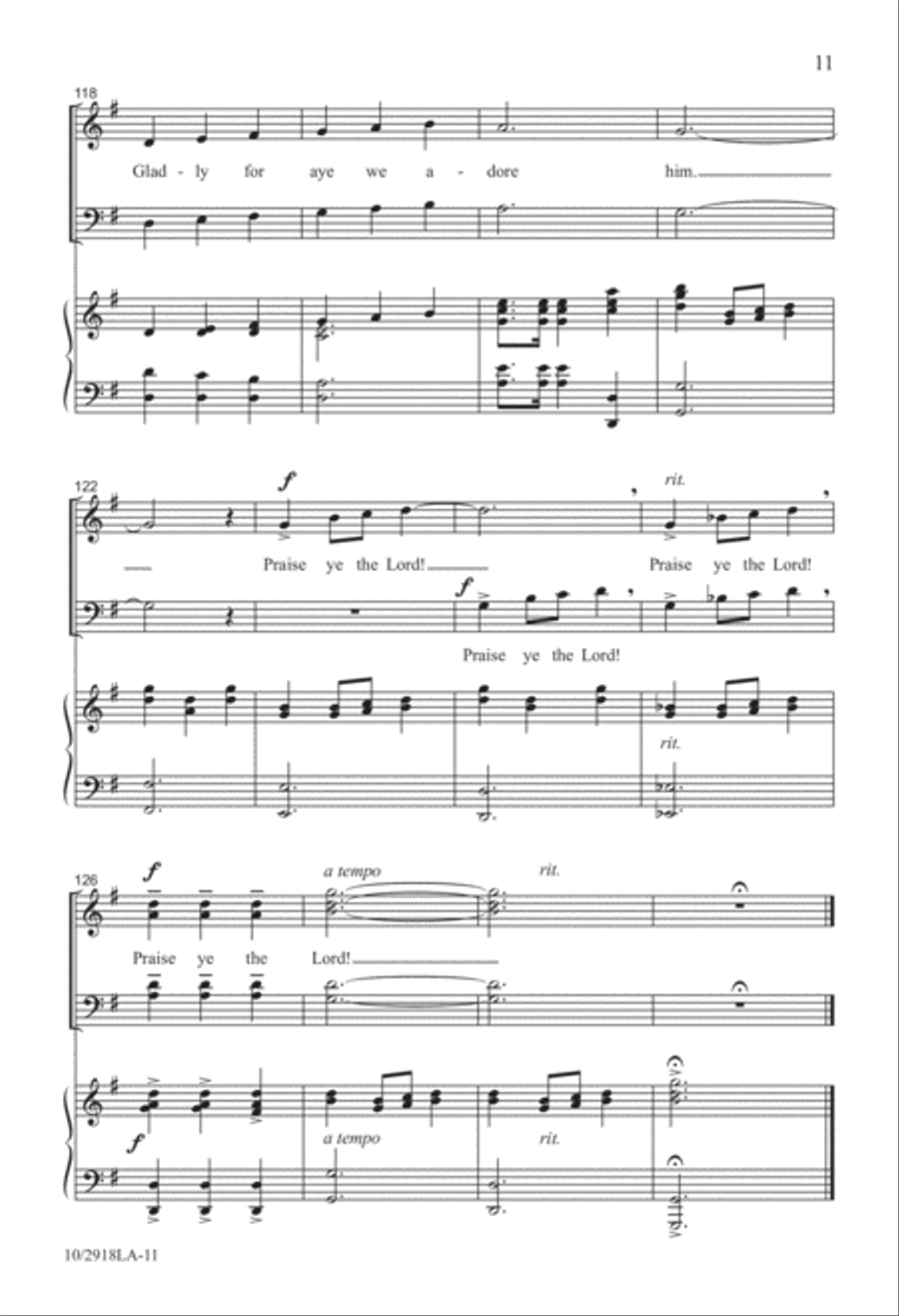 Praise Ye the Lord 4-Part scores gallery preview page 11