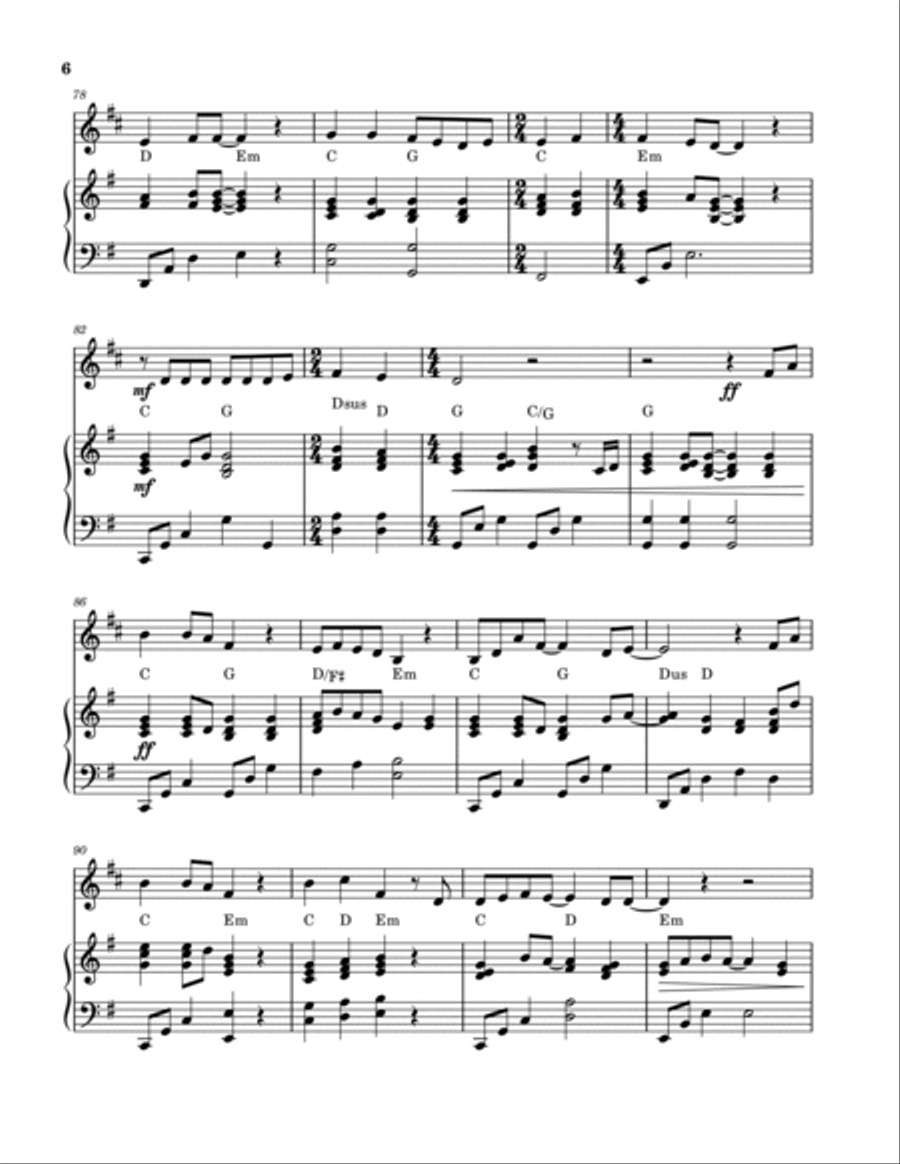 10,000 Reasons (bless The Lord) Piano scores gallery preview page 6