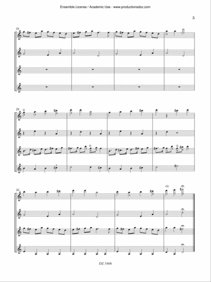 A Midsummer Night's Suite Guitar Ensemble scores gallery preview page 5