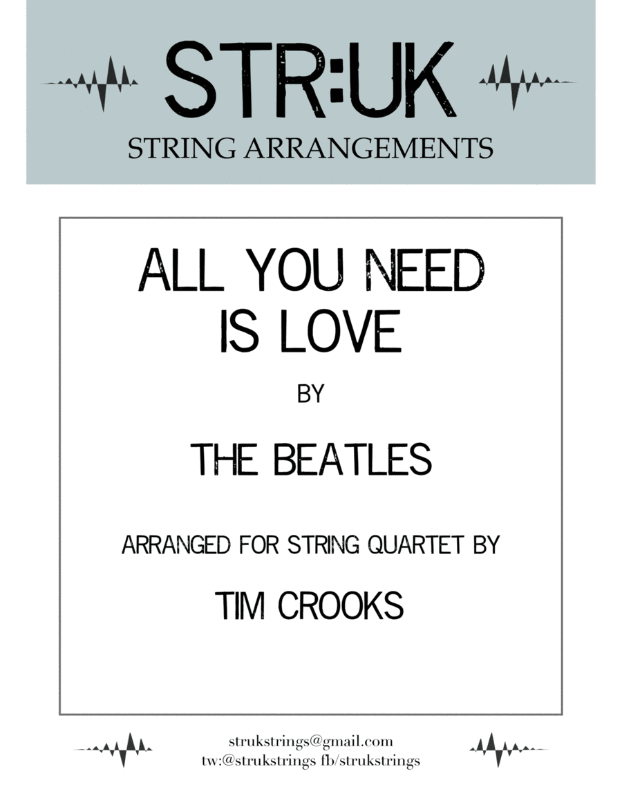 All You Need Is Love String Quartet scores gallery preview page 1