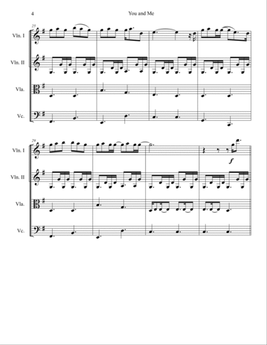 You And Me You And Me String Quartet scores gallery preview page 4
