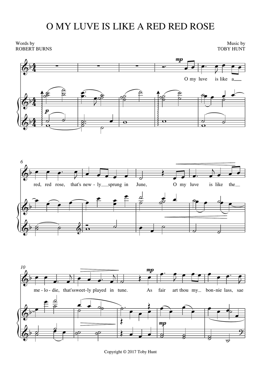 My Love is Like a Red Red Rose-High Voice High Voice scores gallery preview page 1