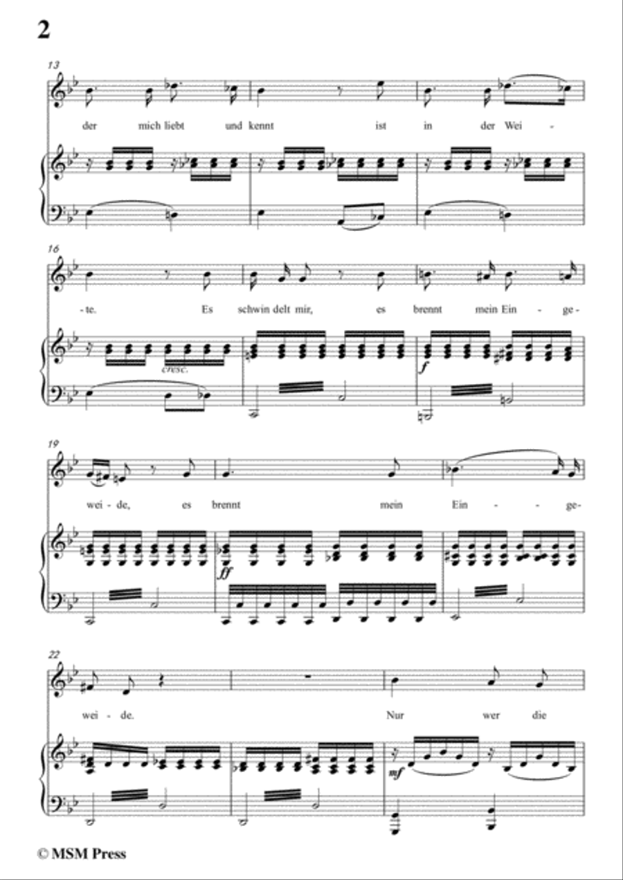 Schubert-Lied der Mignon (earlier Version 1),from 4 Gesänge aus 'Wilhelm Meister',in g minor Voice scores gallery preview page 4