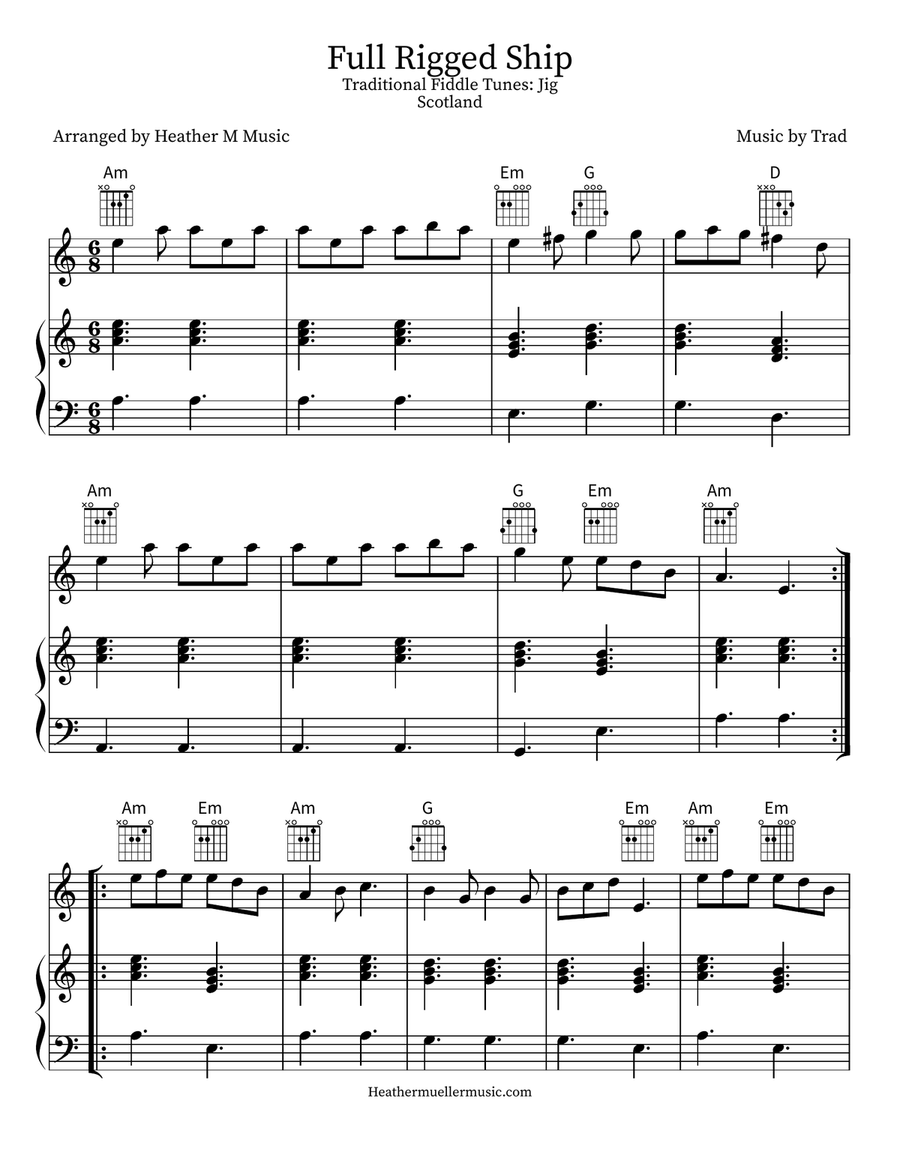 Full Rigged Ship Violin Solo scores gallery preview page 1