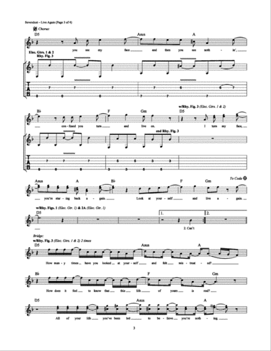 Live Again Electric Guitar scores gallery preview page 3