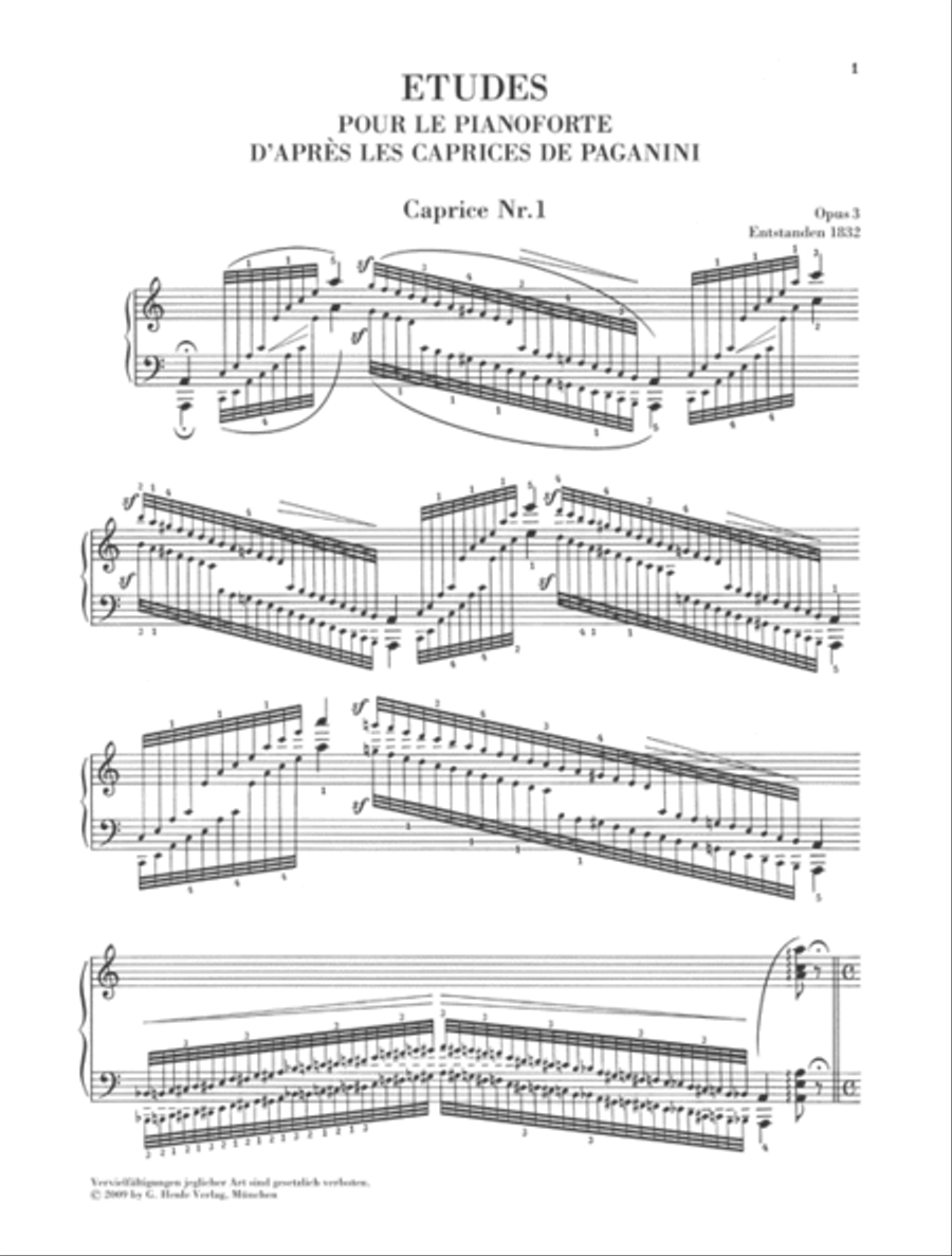 Paganini Studies, Op. 3 and Op. 10 Piano Method scores gallery preview page 3