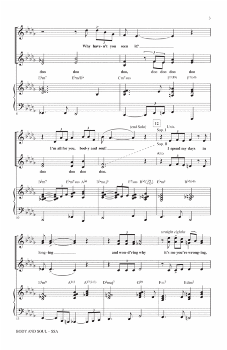 Body And Soul SSA scores gallery preview page 2