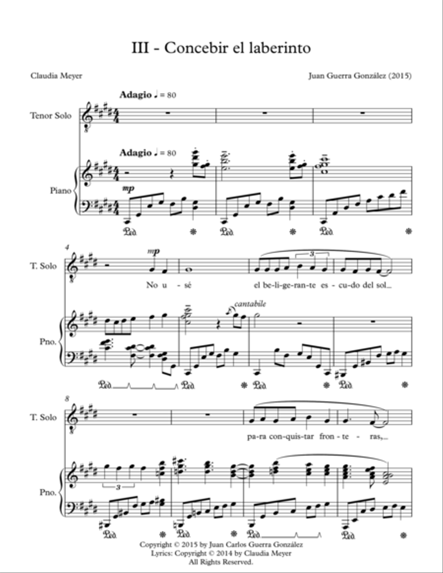 Concebir el laberinto from Estacion del frio Tenor Voice scores gallery preview page 6