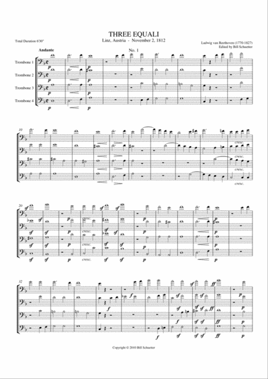 Three Equali Trombone Quartet scores gallery preview page 1