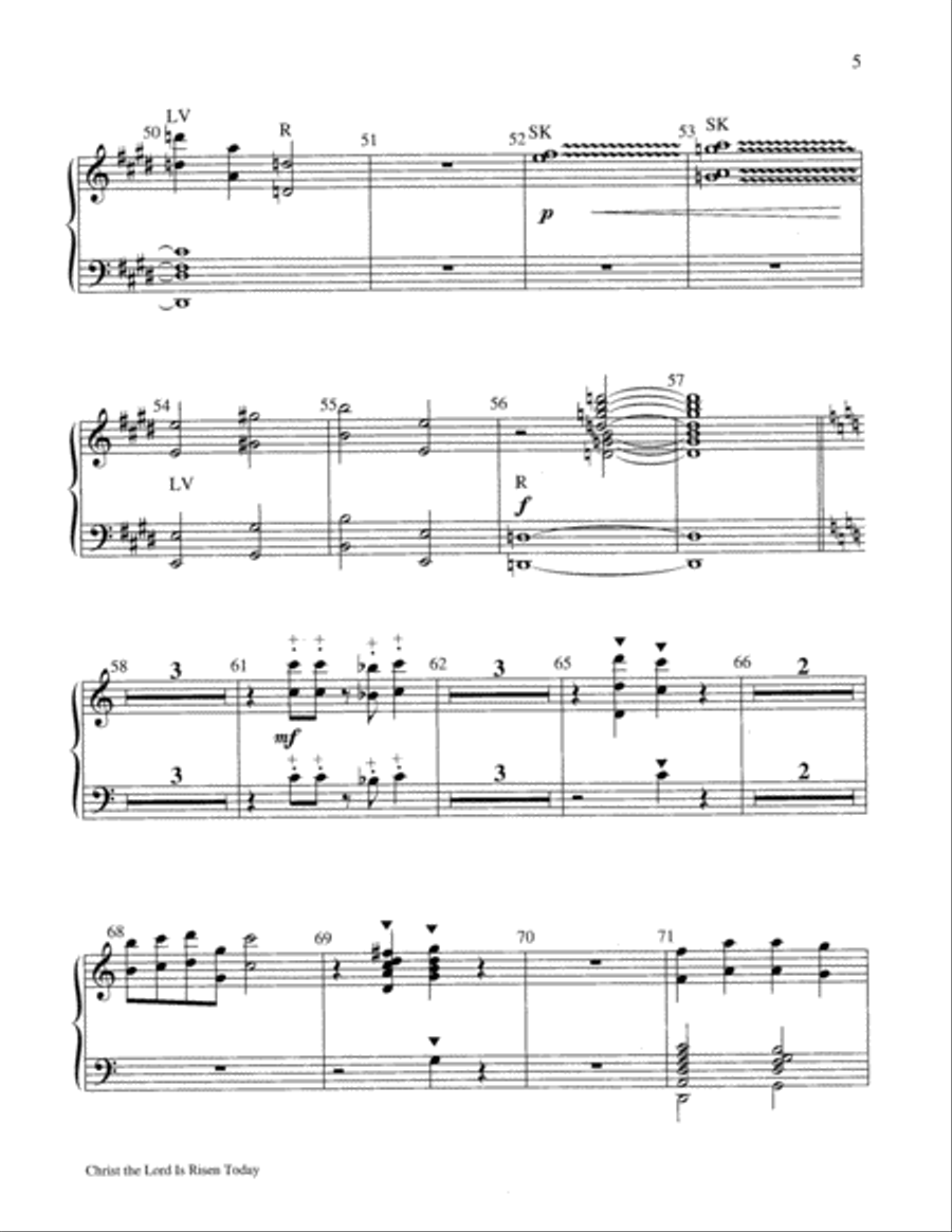 Christ the Lord Is Risen Today 4-Part scores gallery preview page 5
