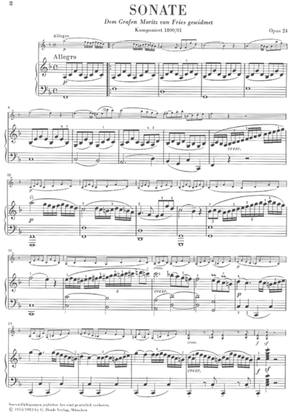 Sonata for Piano and Violin in F Major Op. 24 (Spring Sonata)