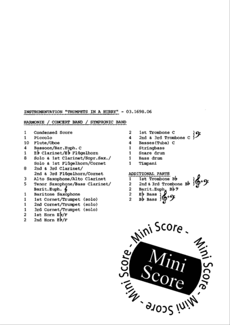 Trumpets in a Hurry Fanfare Band scores gallery preview page 4