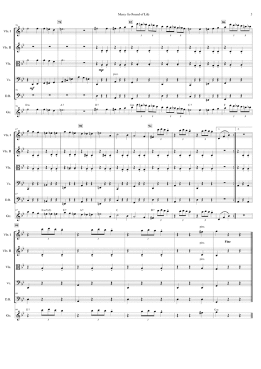 Merry-go-round Of Life Chamber Music scores gallery preview page 4