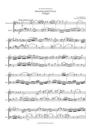 Book cover for Beethoven: Wind Duet WoO 27 No.2 (Complete) (original instrumentation Clt. & Bsn.) - wind duet
