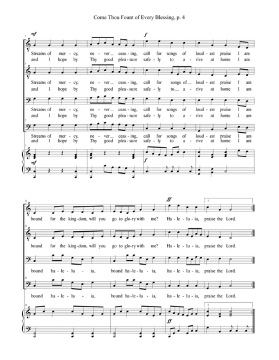 Come Thou Fount of Every Blessing TTBB scores gallery preview page 3