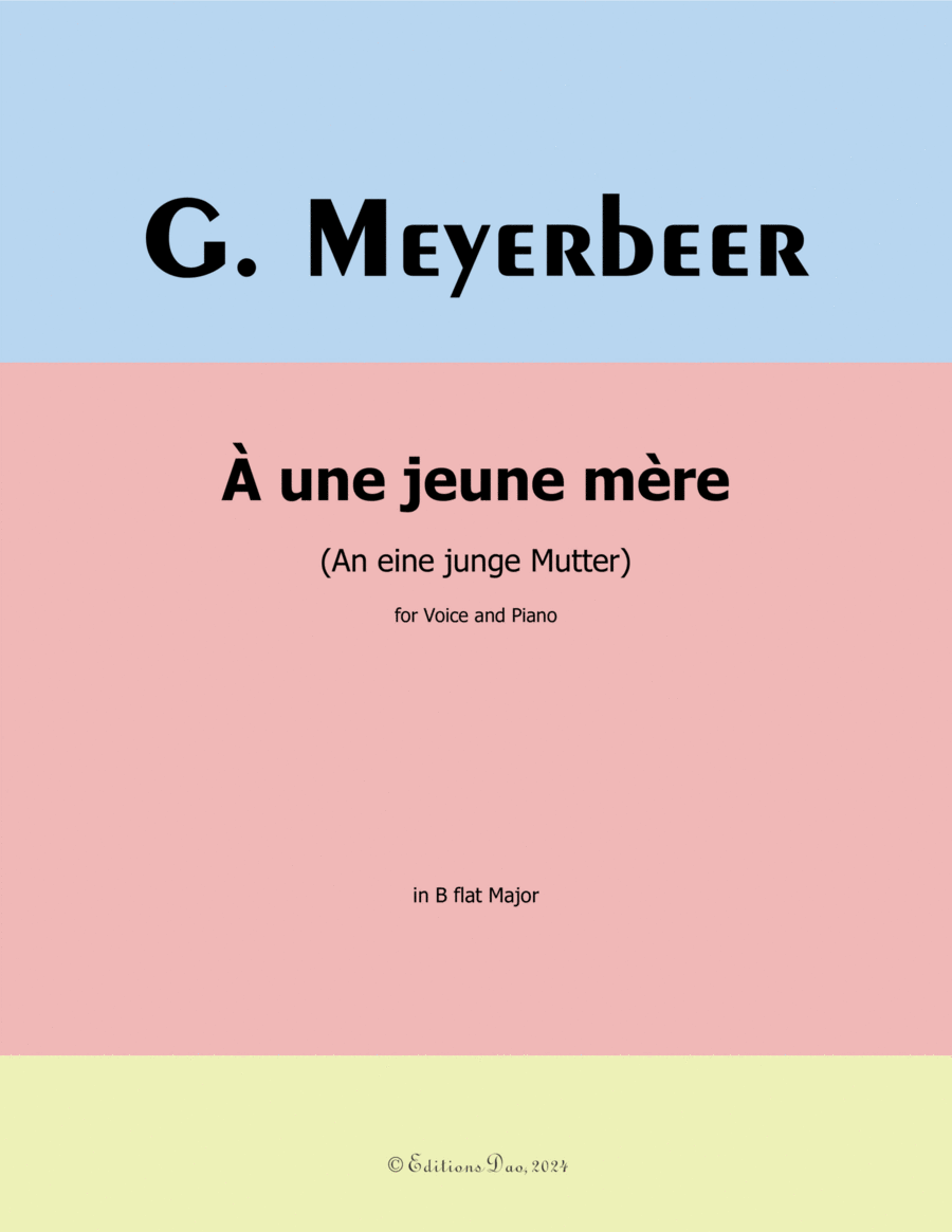 À une jeune mère, by Meyerbeer, in B flat Major Piano, Vocal scores gallery preview page 1