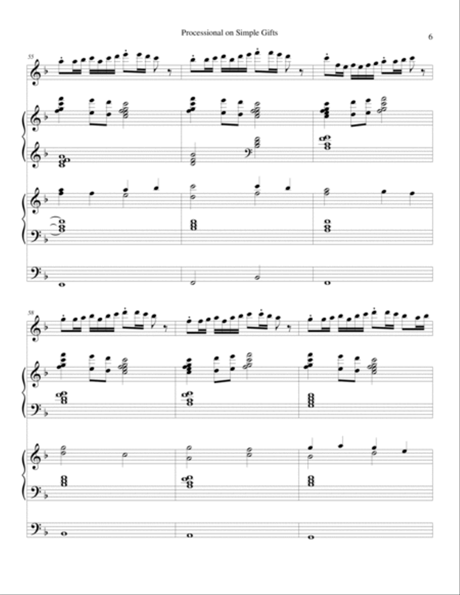 Processional on 'Simple Gifts' Woodwind Duet scores gallery preview page 6