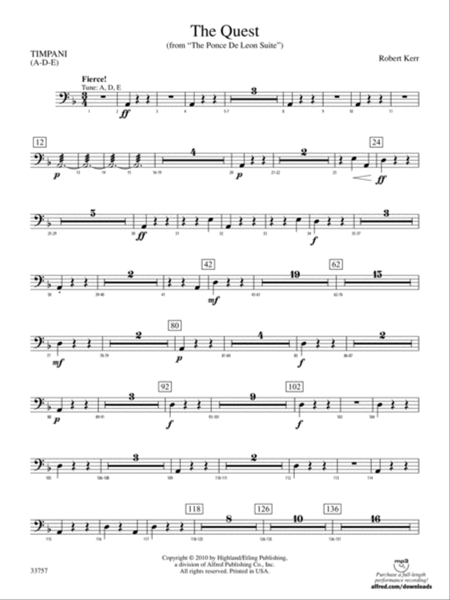 The Quest: Timpani Full Orchestra scores gallery preview page 1