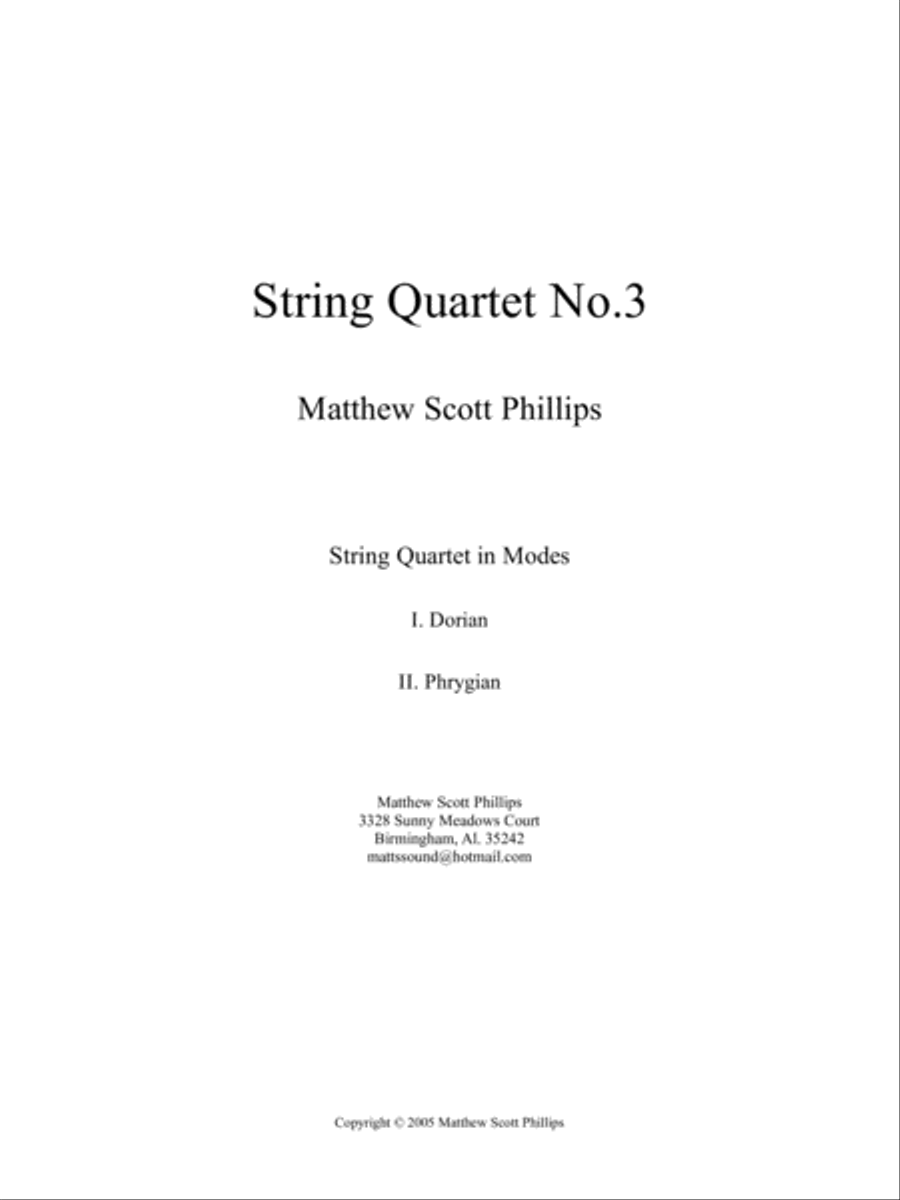 String Quartet No.3 "In Modes" image number null