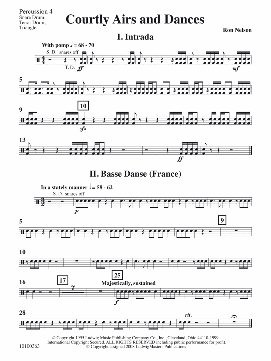 Courtly Airs and Dances - Percussion 4 Concert Band scores gallery preview page 1