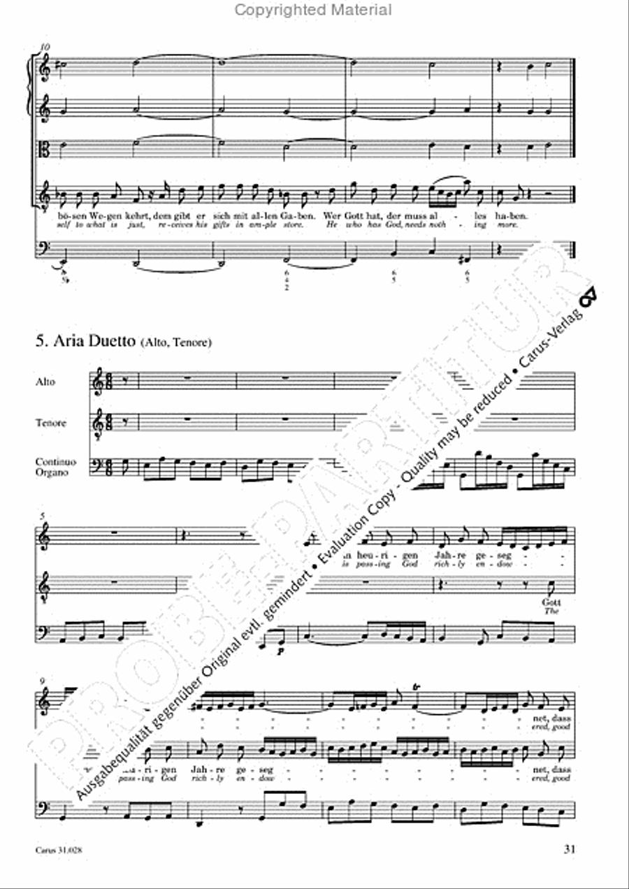 Rejoice! The passing year is ended (Gottlob! nun geht das Jahr zu Ende) 4-Part scores gallery preview page 33