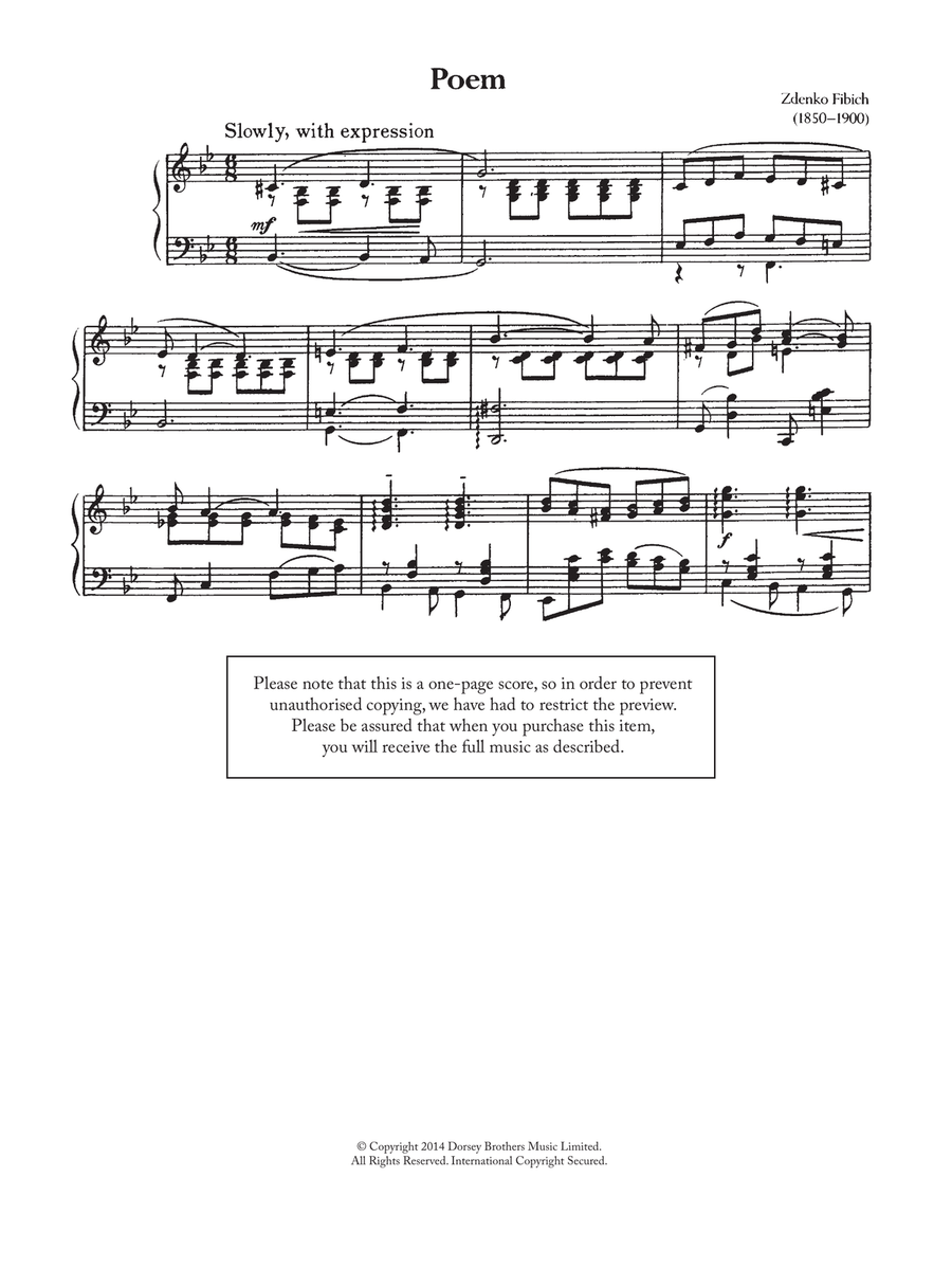 Poeme Piano Solo scores gallery preview page 1