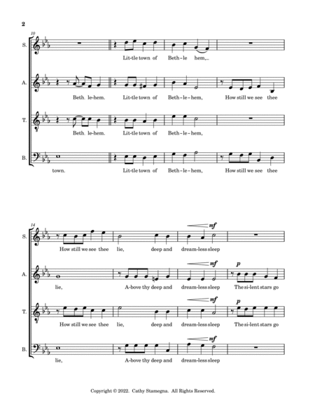 O Little Town of Bethlehem (SATB, a cappella) image number null