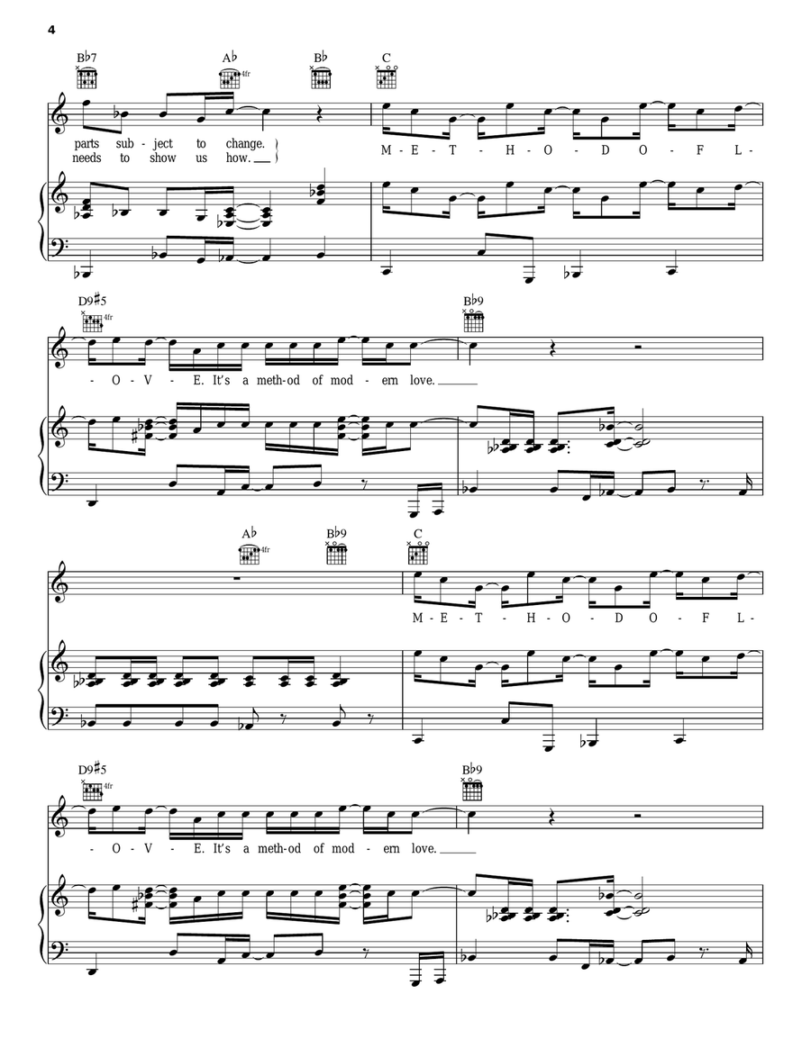 Method Of Modern Love Method Of Modern Love Piano, Vocal, Guitar scores gallery preview page 4